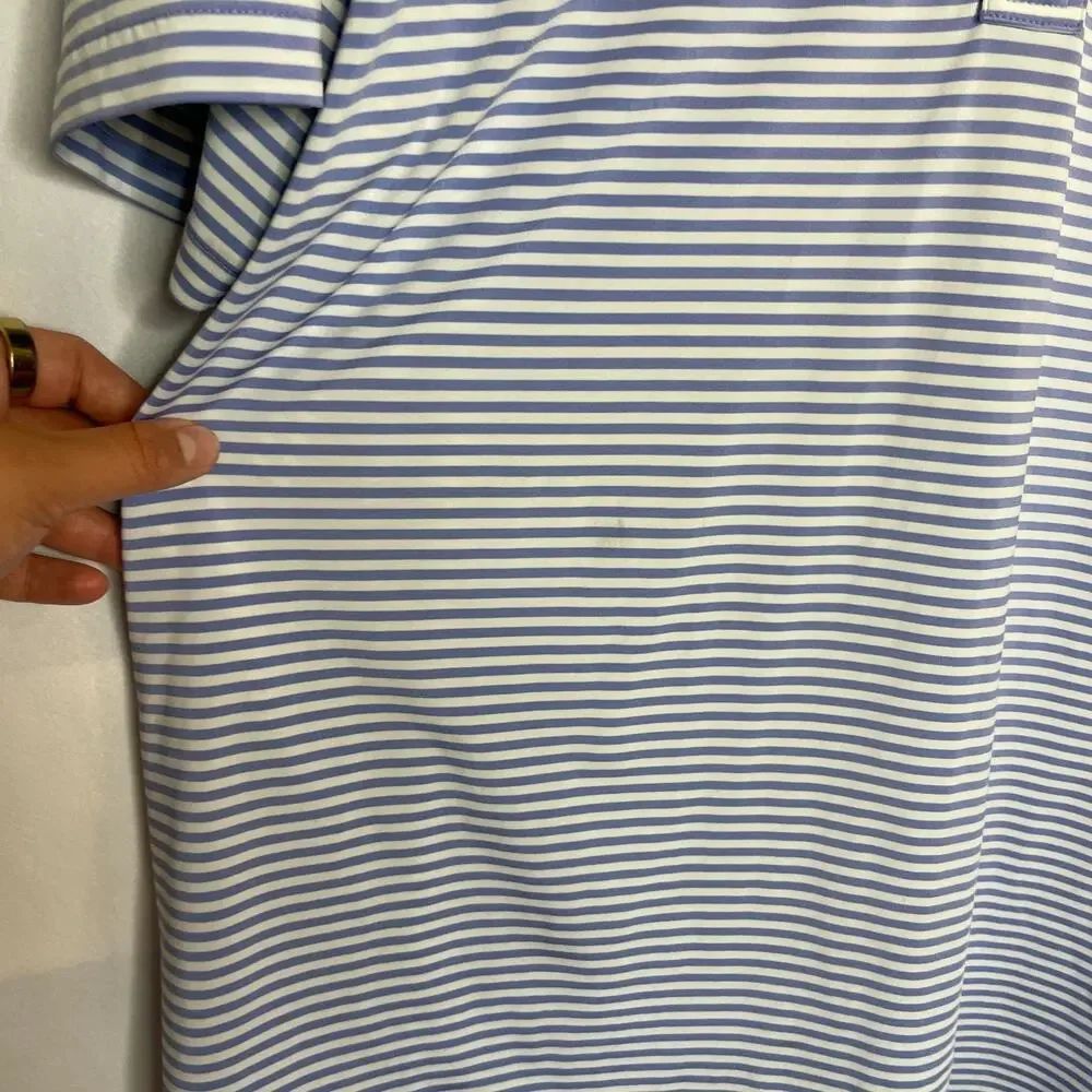 Men's XXL Ralph Lauren X Blue Stripe Active Polyester Polo Shirt